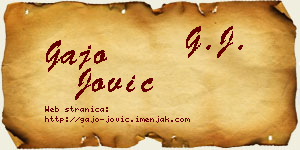 Gajo Jović vizit kartica
